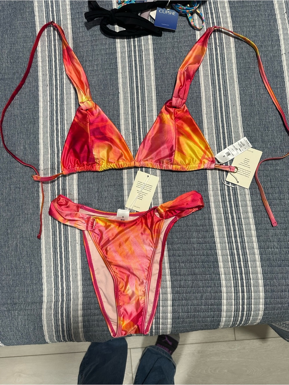 Pink, Yellow, Orange Cupshe Bikini Set